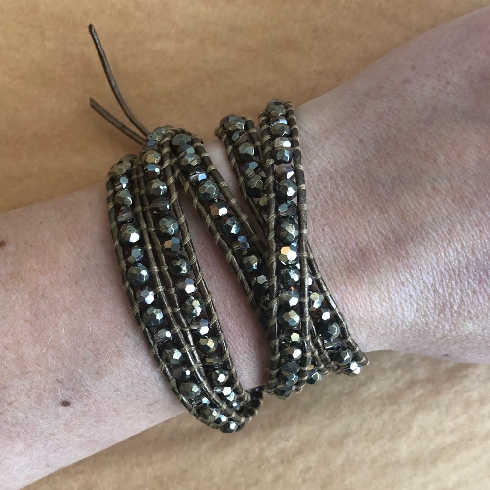Chan Luu wrap bracelet in pyrite, New